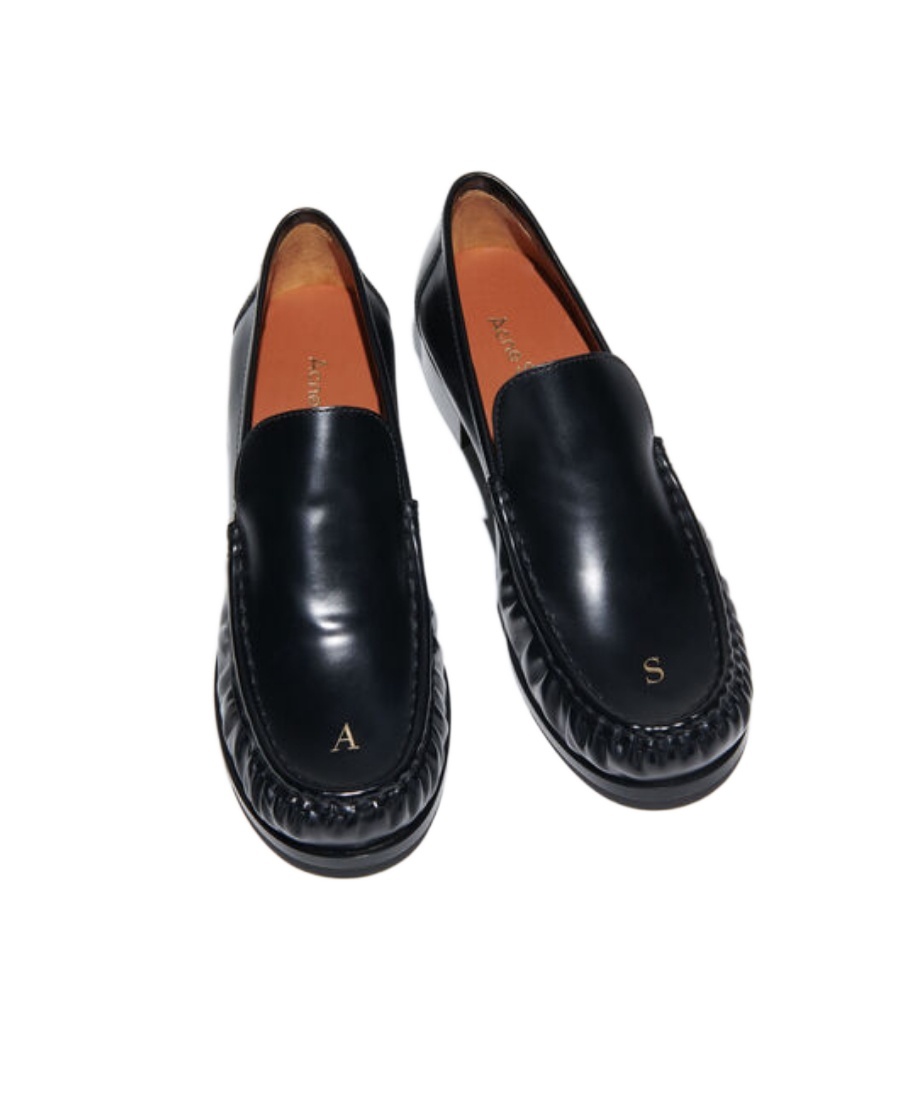 Acne Studios Block-heel Leather Loafers In Black
