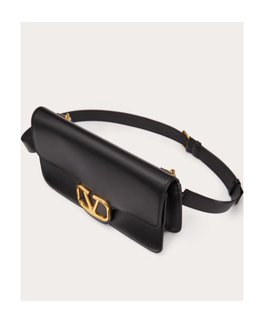 Valentino Small Vlogo Messenger Bag In Black