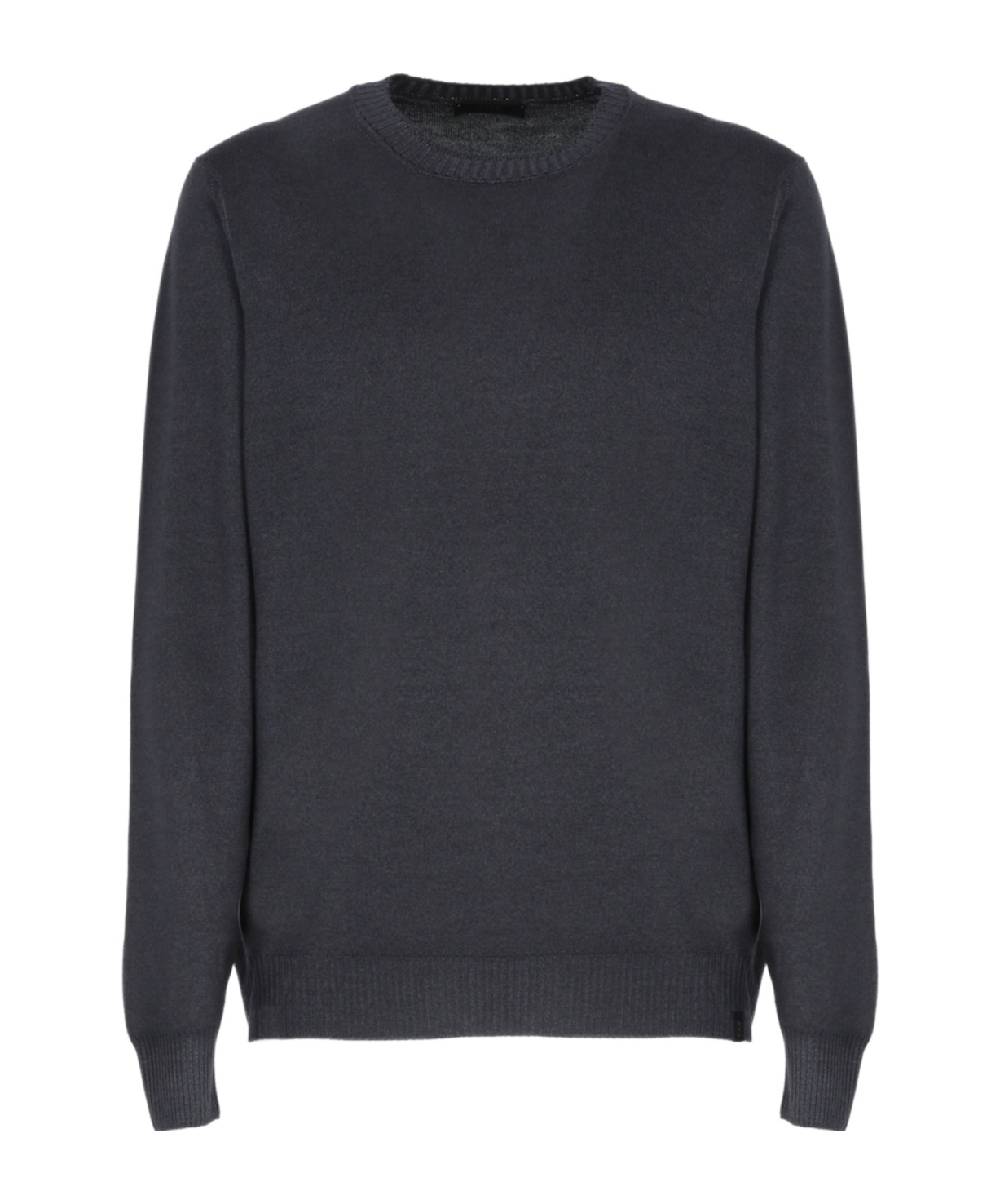 Fay Grey Virgin Wool Jumper In Black