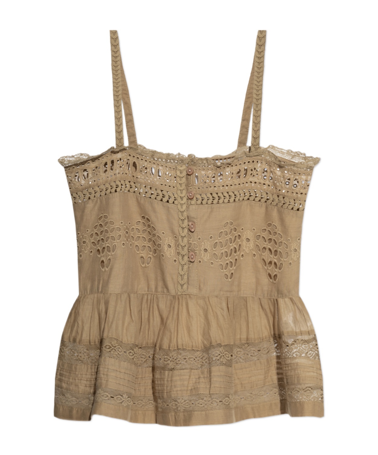 Isabel Marant Étoile Isabel Marant Etoile Embroidered Khaki Denys Tank Top In Brown