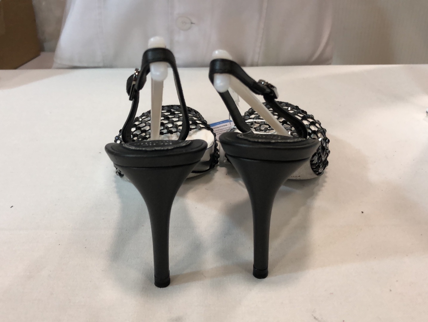 René Caovilla Water Drill Mesh High Heels In Black