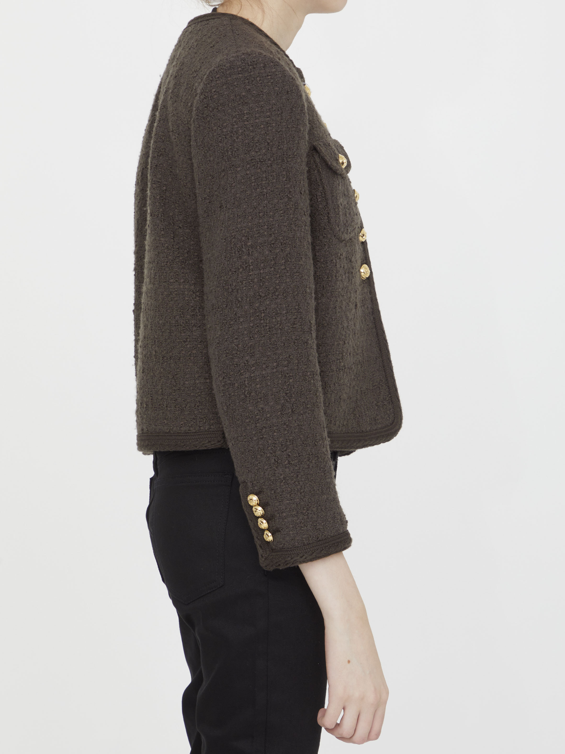 Celine Long-sleeved Casual Jacket In Brown