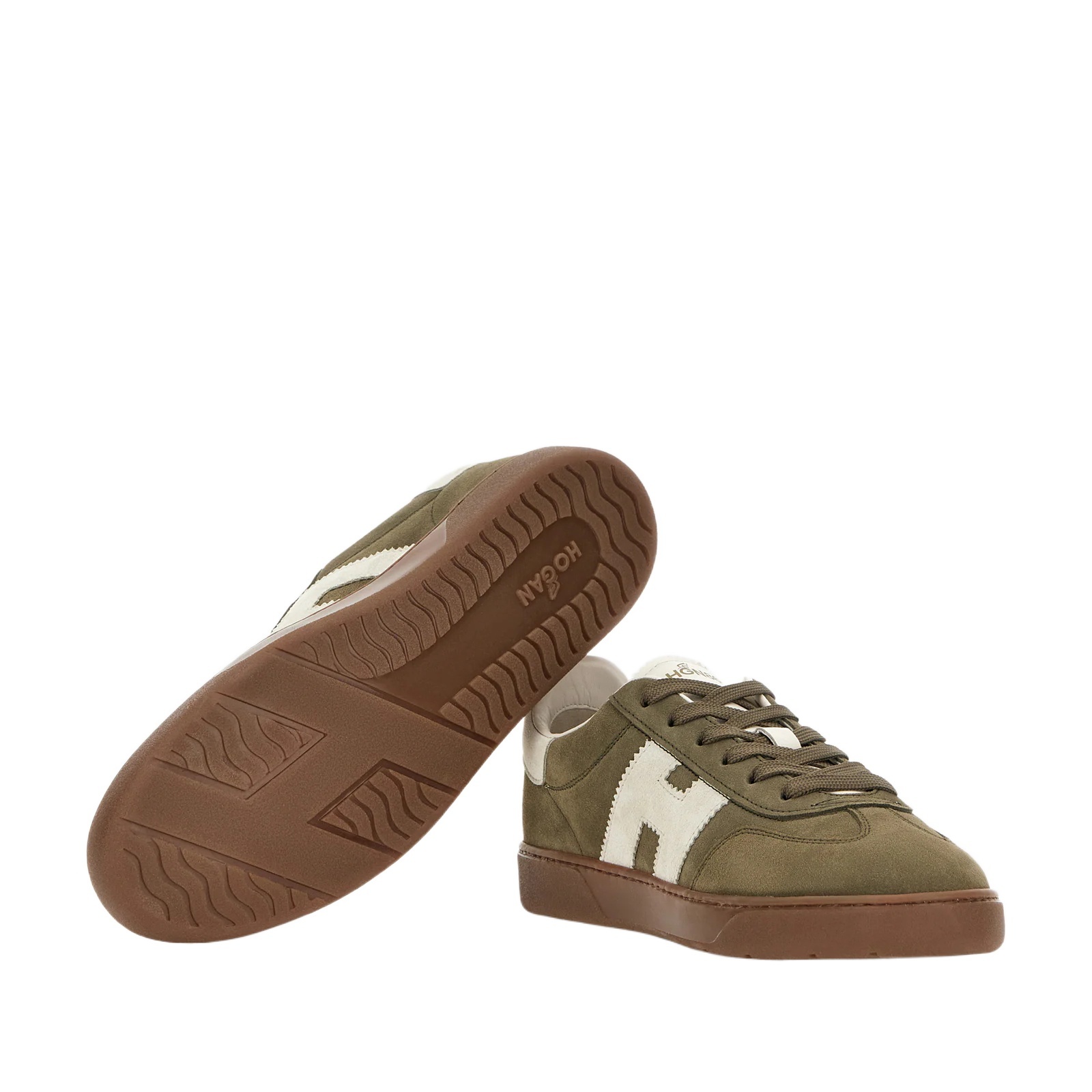 Hogan Round Toe Suede Low Top Sneakers