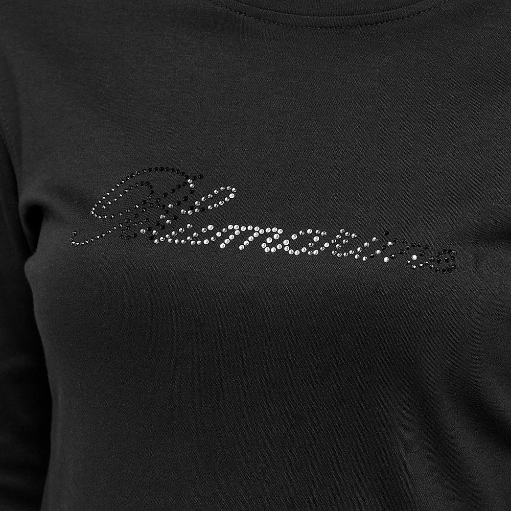 Shop Blumarine Logo Embellished Long-sleeved Top In Black