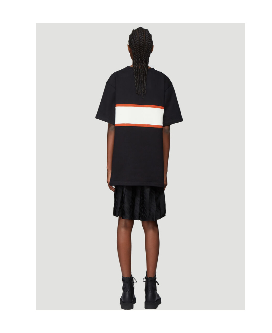 Off-white Contrasting Panels T-shirt Dress In Black