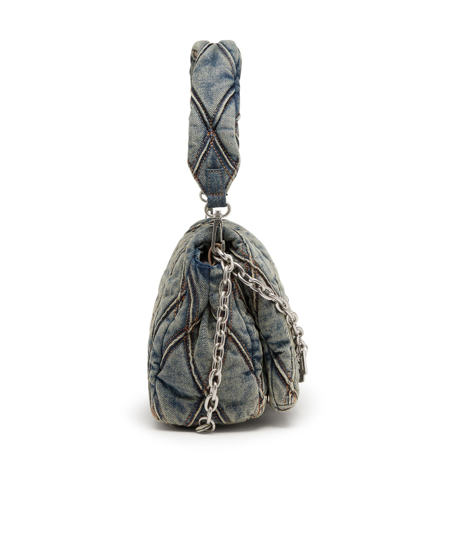 DIESEL CHARM-D DENIM SHOULDER BAG
