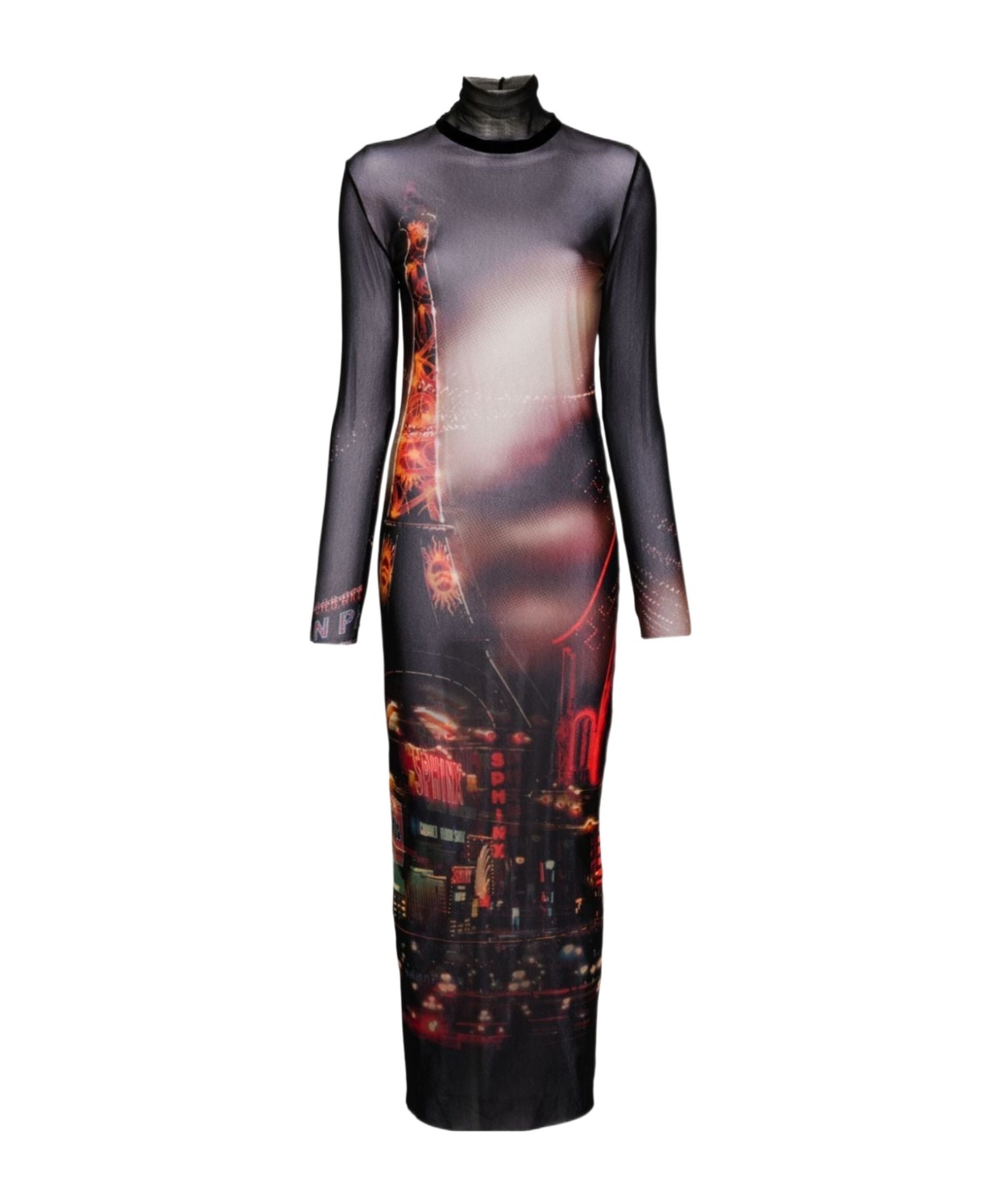 Shop Jean Paul Gaultier Pigalle-print Tulle Maxi Dress In Black
