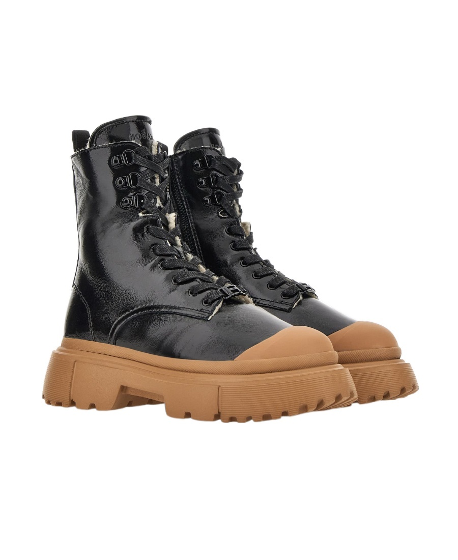 Hogan Logo Boots In Black