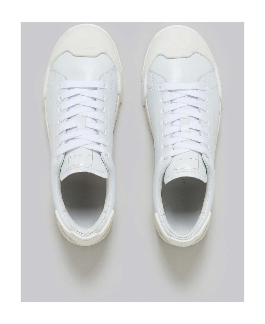 Marni Dada Bumper Leather Sneakers In White