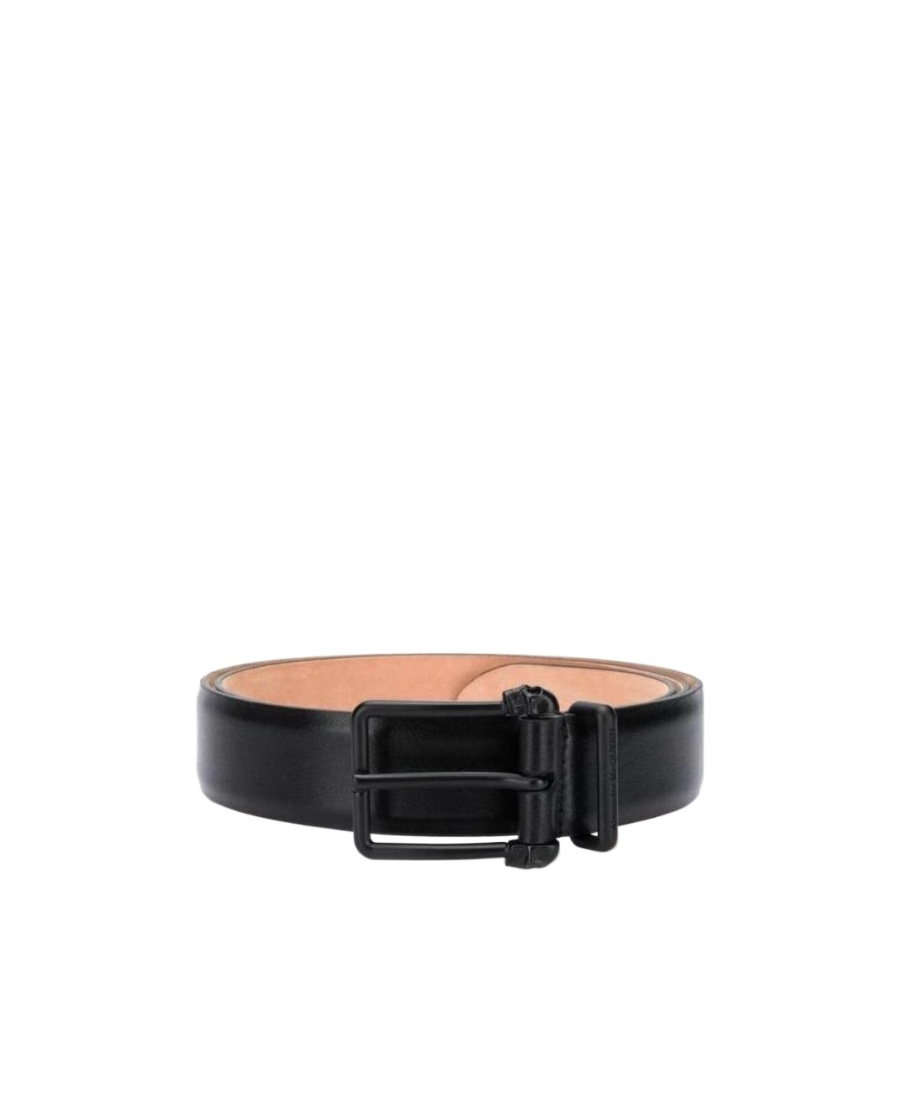 Alexander Mcqueen Logo Paint Print Belt In Black