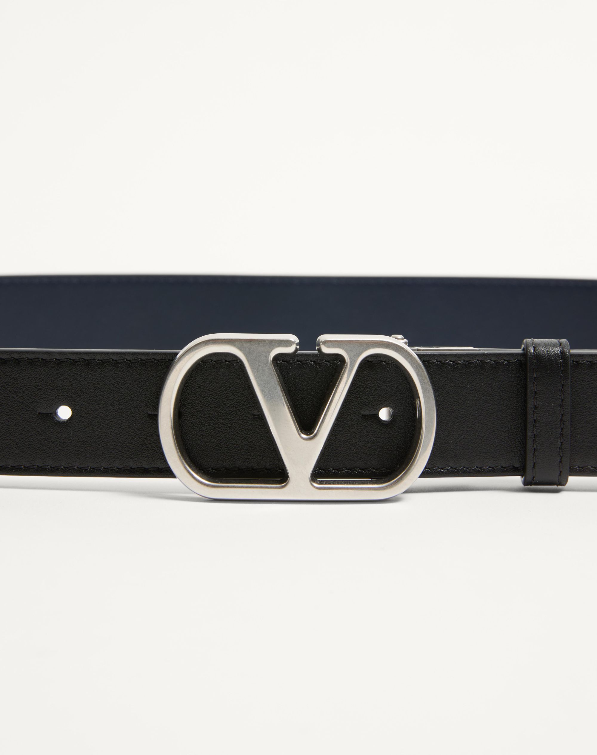 Valentino Garavani Vlogo Signature Belt In Shiny Calfskin 30 Mm