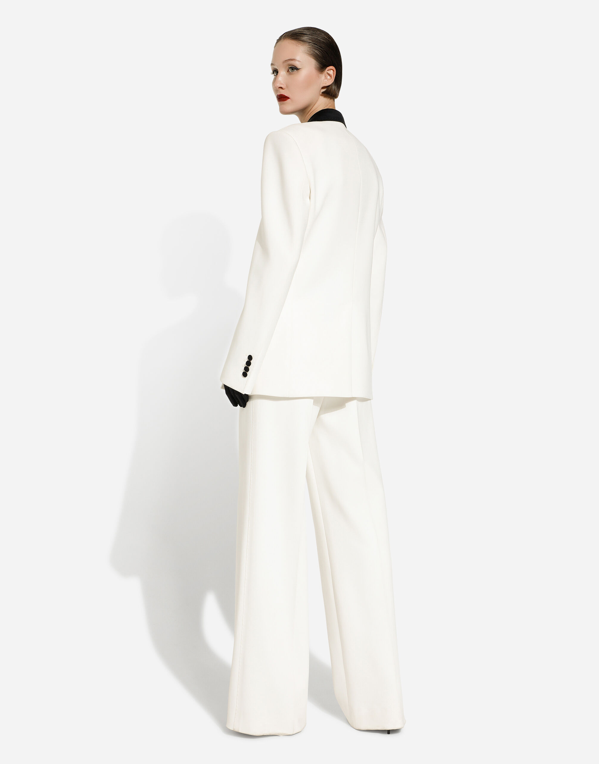 Dolce & Gabbana Dolce  Gabbana Double Crepe Flared Pants In White