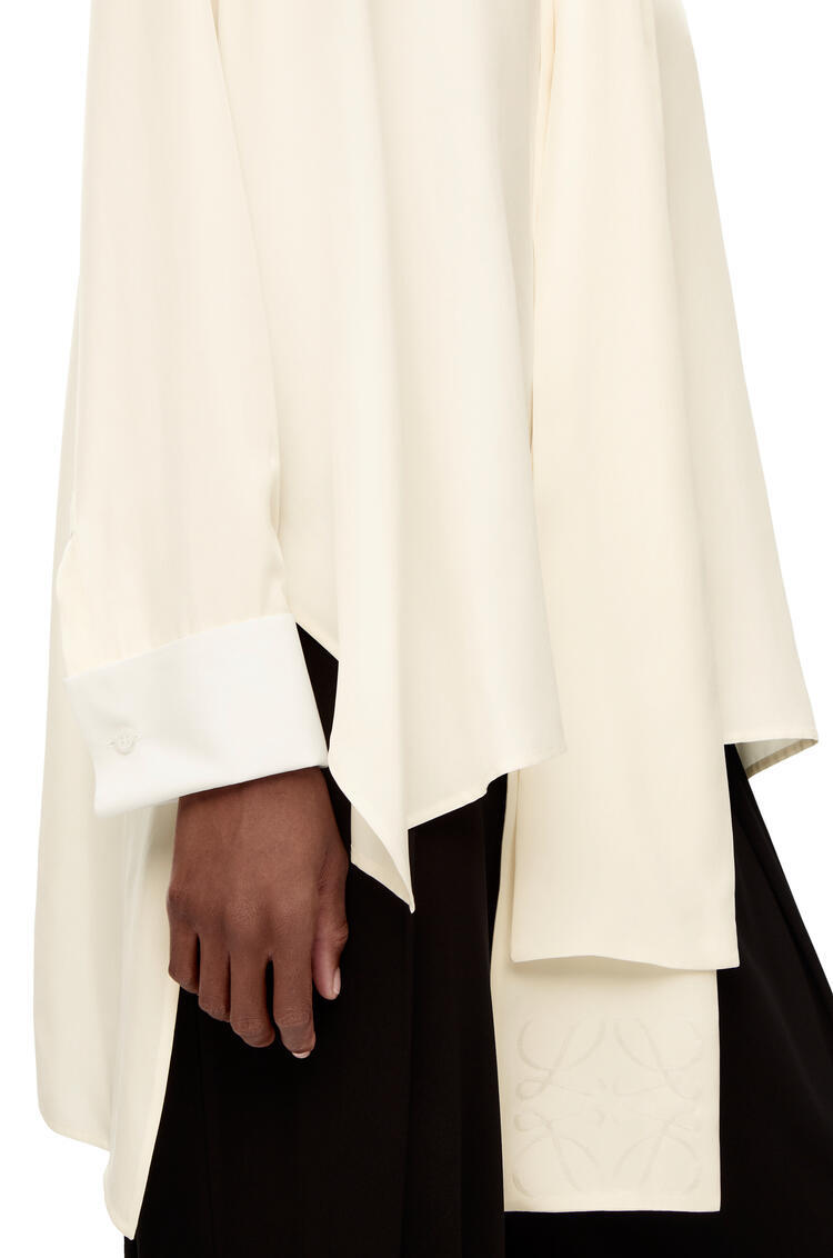 Loewe Anagram Lavaliere Blouse In Silk In Neutral