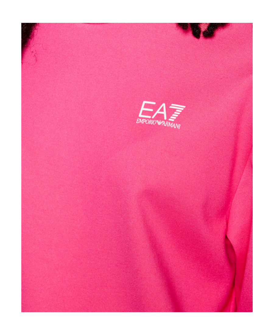 Emporio Armani Round Collar Long Sleeve Sweater In Pink