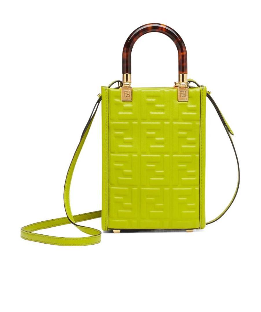 Fendi Mini Sunshine Tote Bag In Green