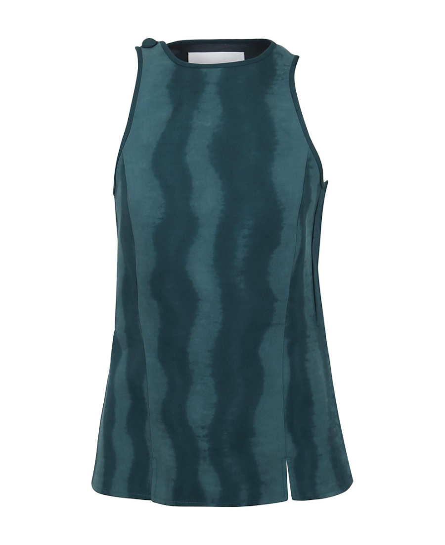 Jil Sander Abstract-print Cotton Top In Blue