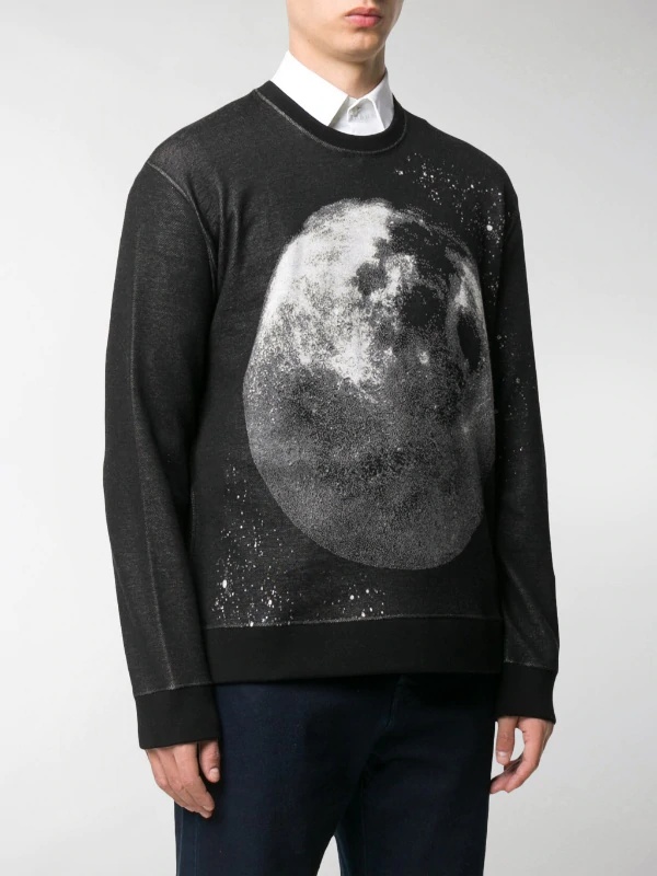 Valentino Moon Dust Print Sweatshirt In Black