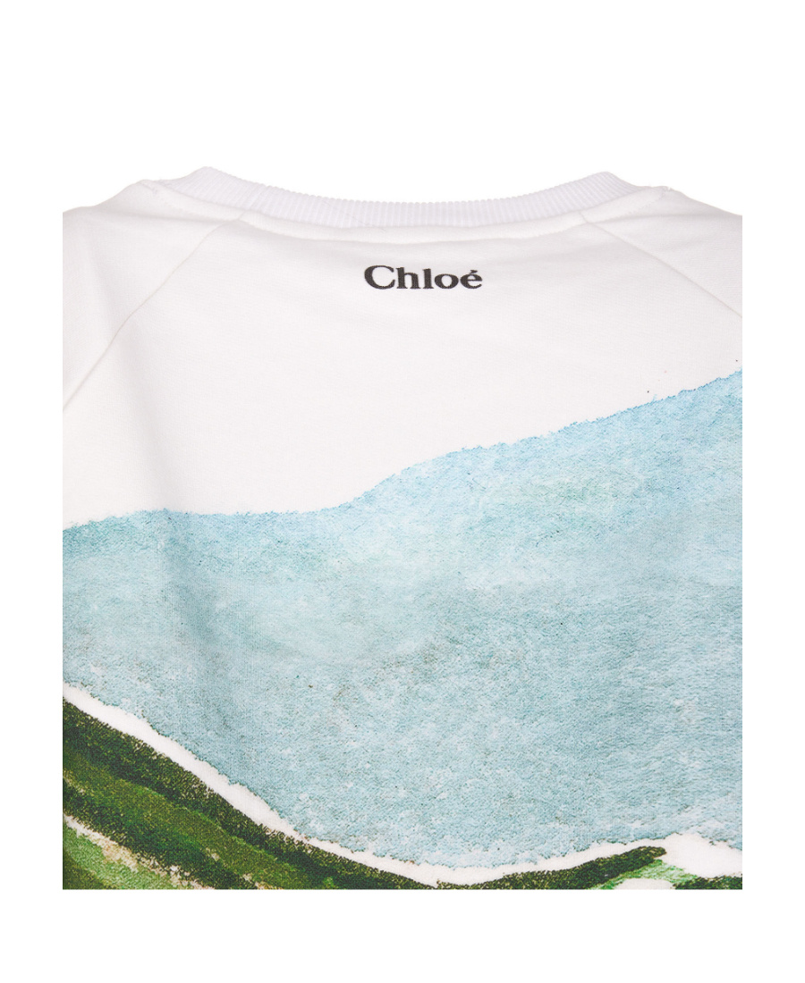 Chloé Printed Round-neck Sweater In Blue