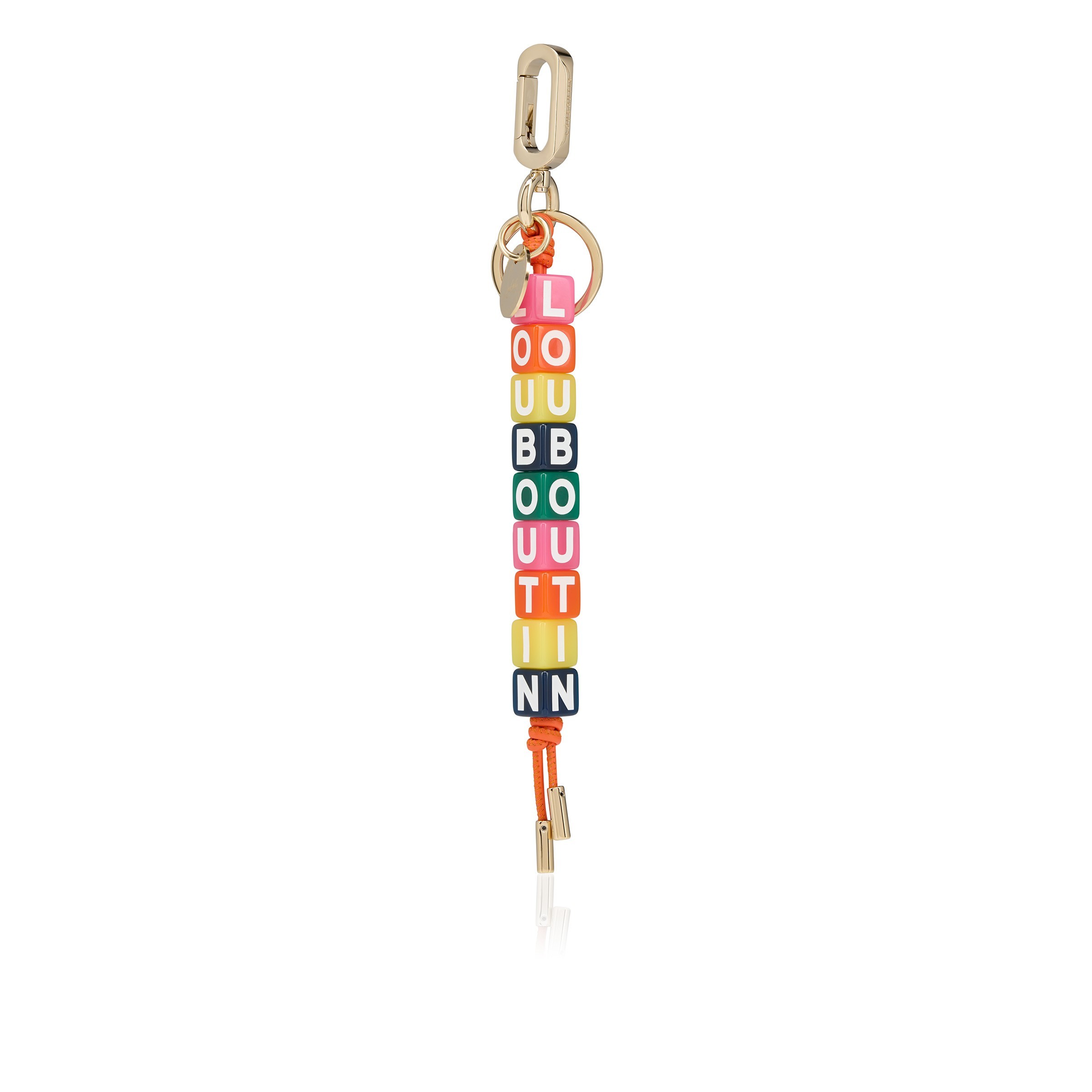 Christian Louboutin Logo Keychain In Gold