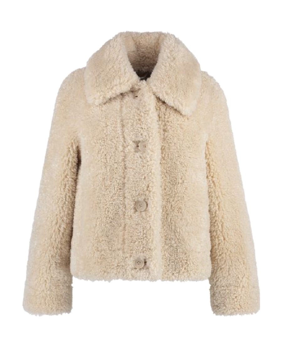 STAND STUDIO FAUX-FUR BUTTONED JACKET