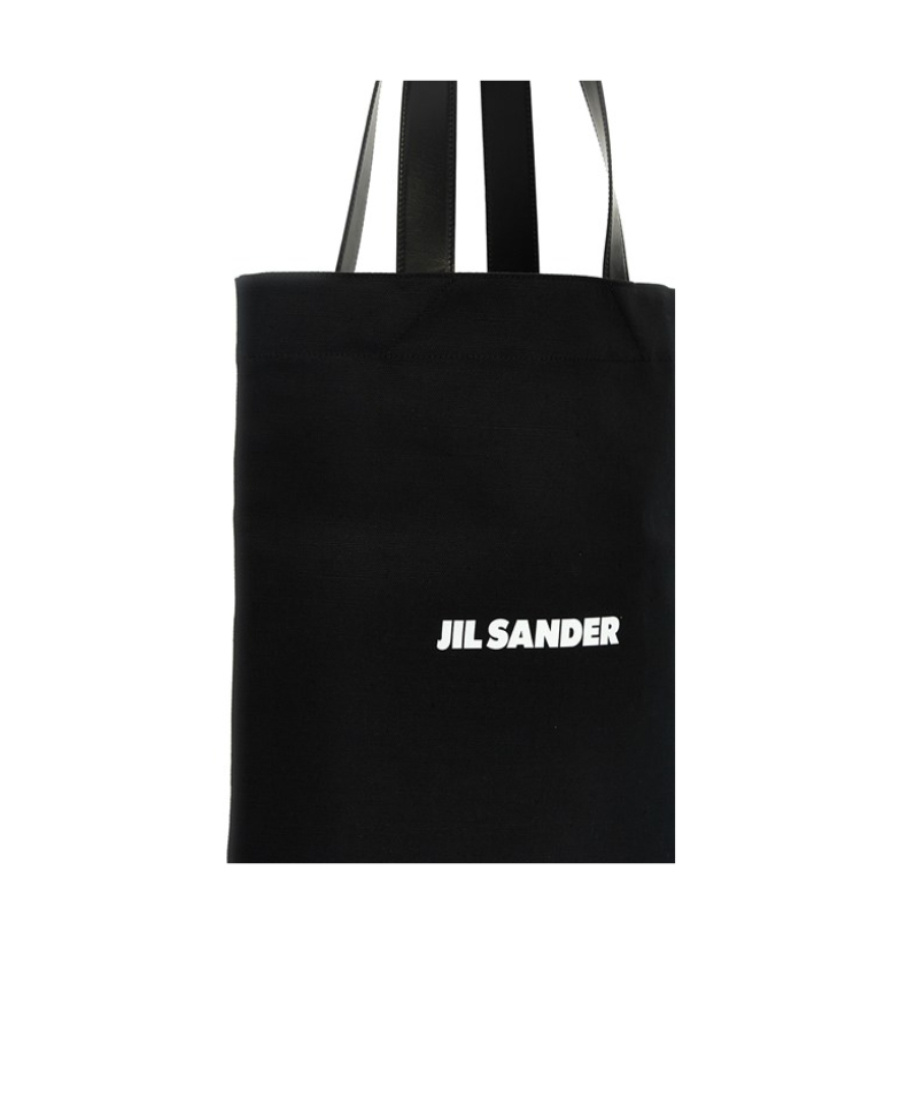 Jil Sander Logo Printed Medium Flat Shopper Bag In White