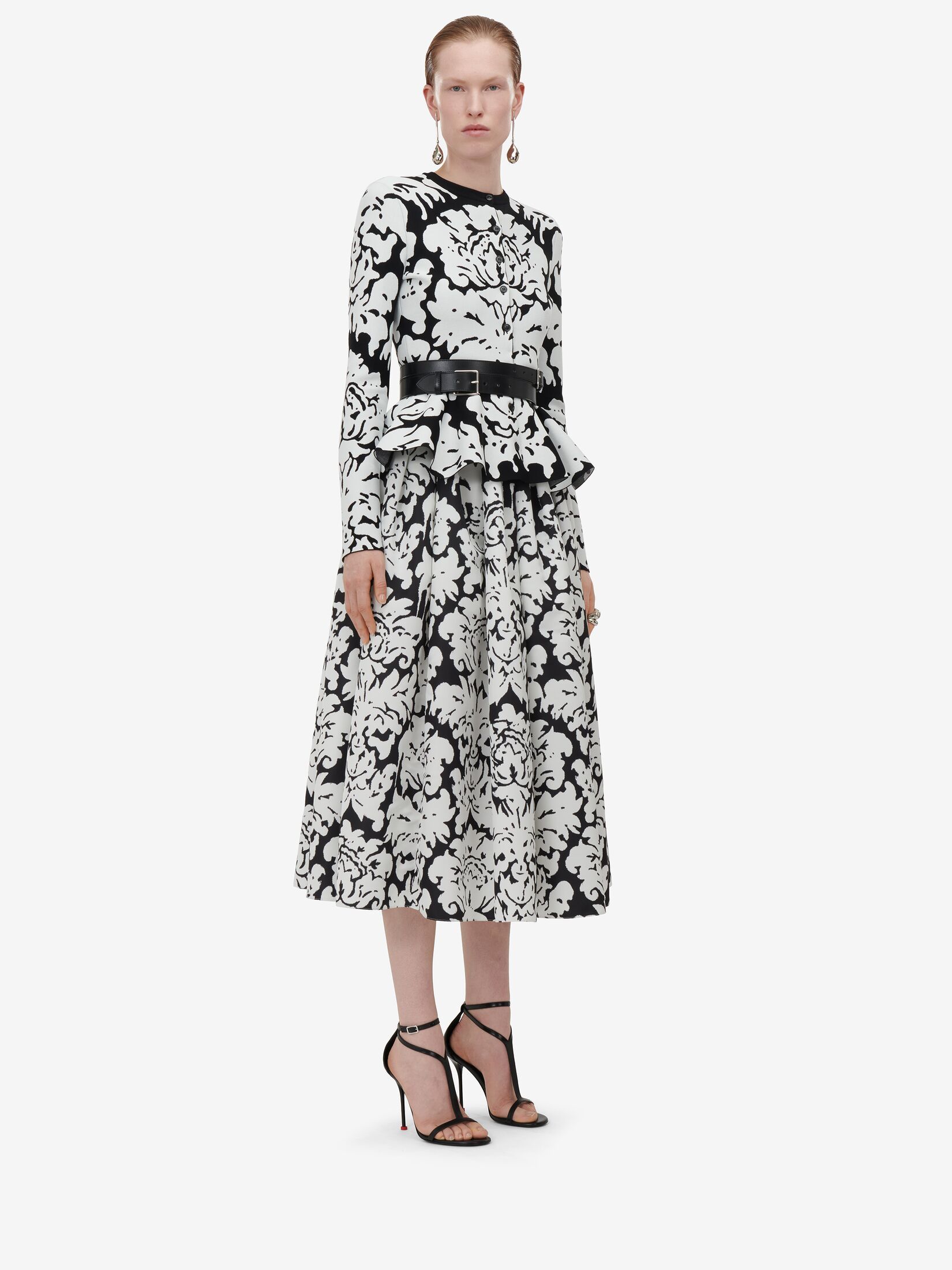 Alexander Mcqueen Pleated Flared Skirt In White