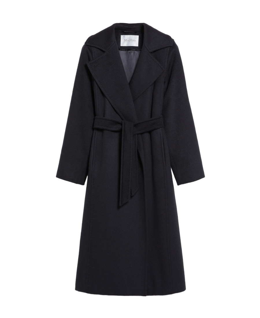 Max Mara Tie A Belt Overcoat In Blue