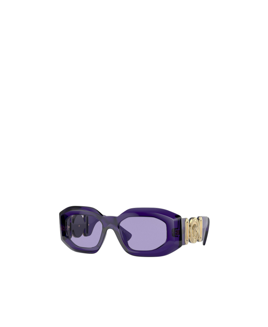 Versace Eyewear Rectangular Frame Sunglasses In Purple