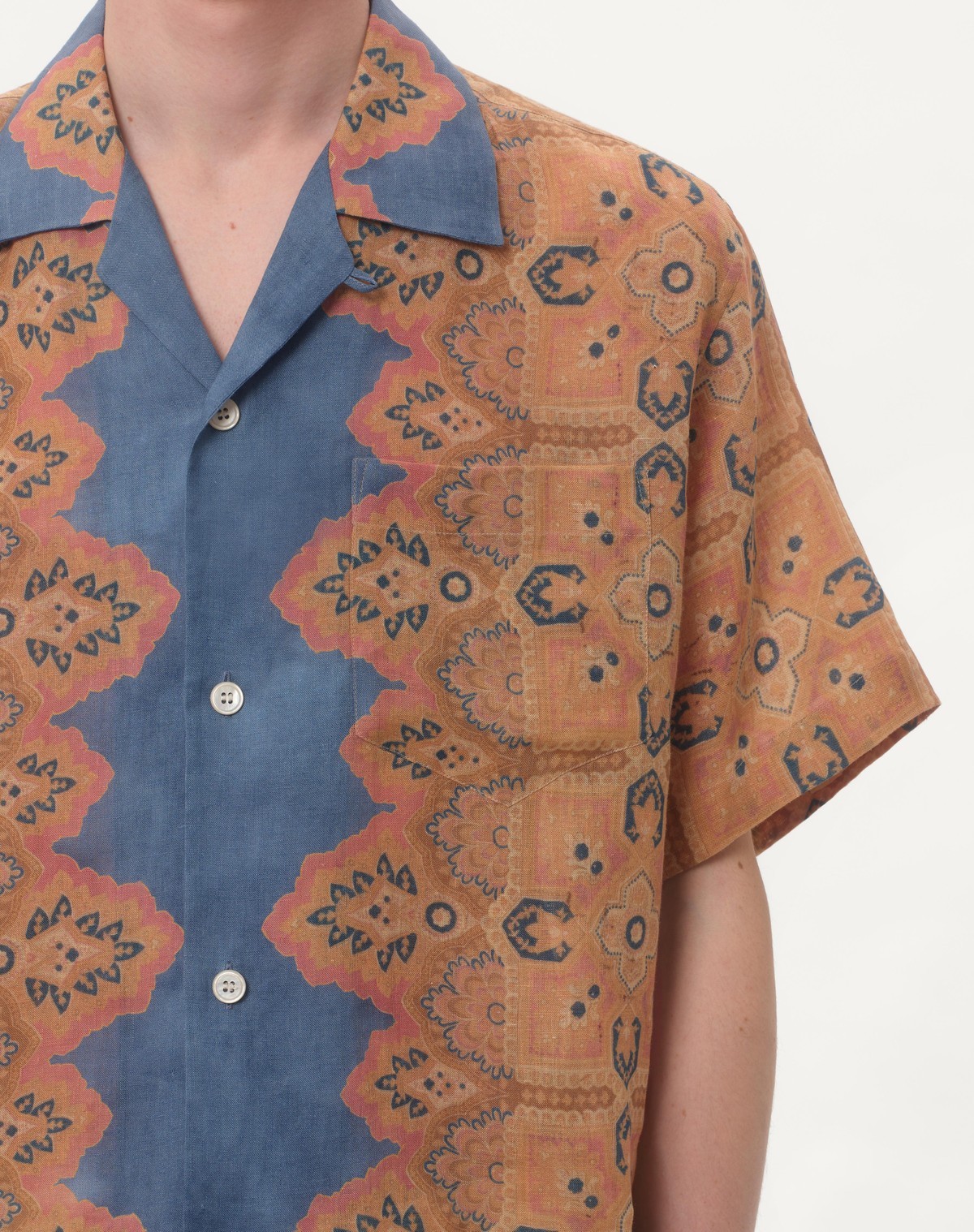 Valentino Imaginary Journey Linen Shirt In Multi