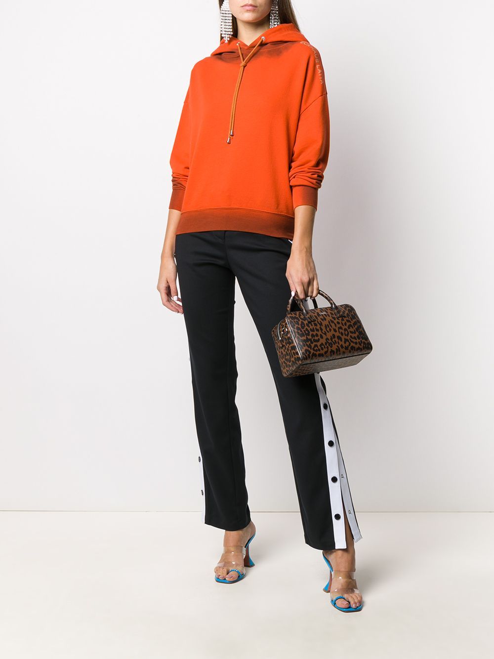 Moschino Side Button Casual Pants In Black