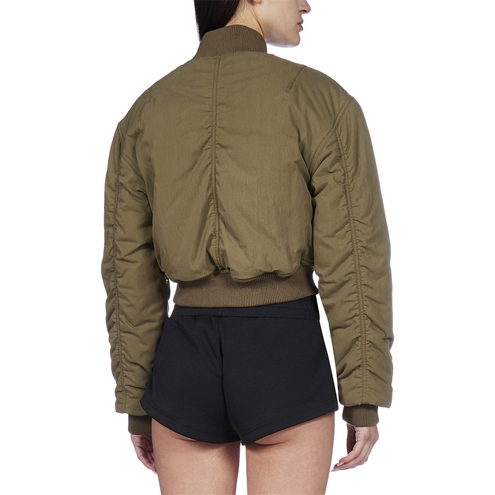 Shop Palm Angels Cropped Logo-patch Bomber Jacket In Brown