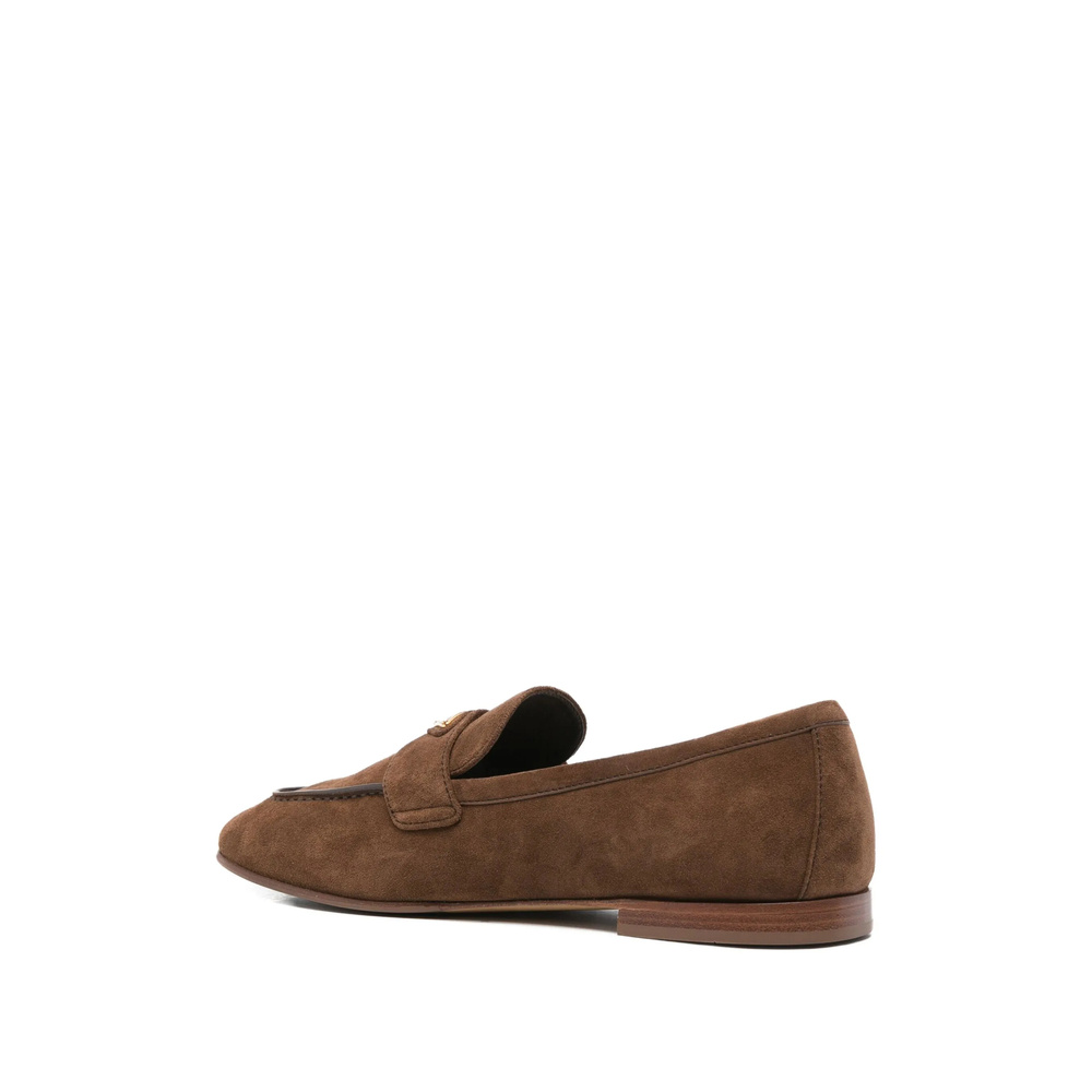 Prada Round Toe Loafers In Brown