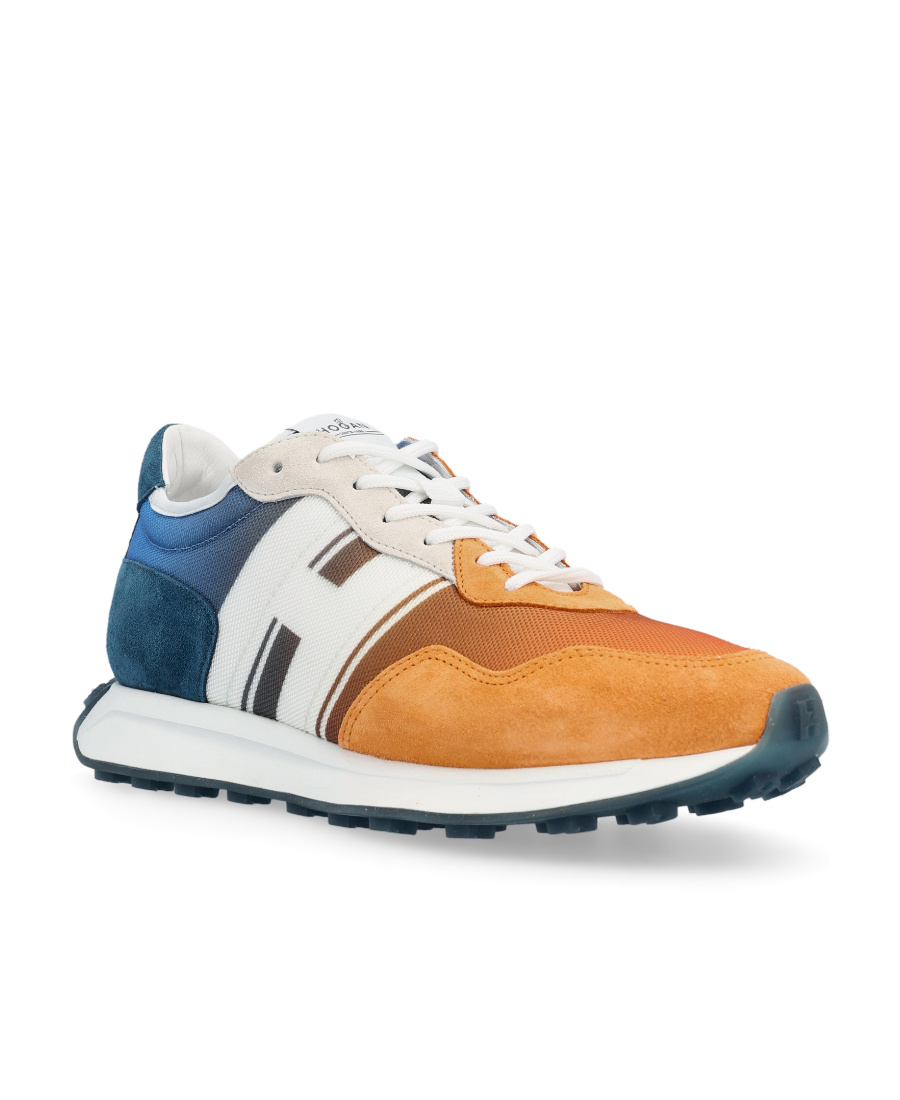 Hogan Round Toe Panelled Sneakers In White