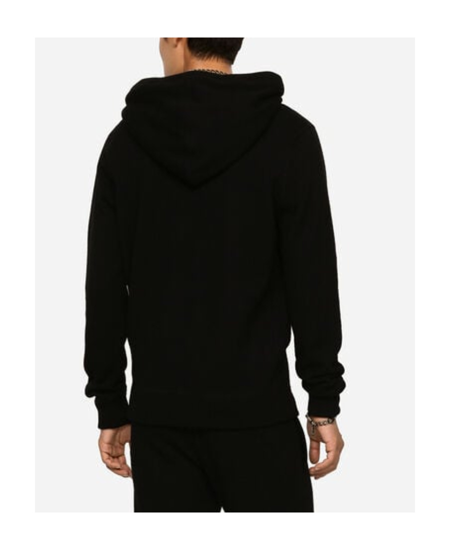 Dolce & Gabbana Wool-cashmere-blend Essentials Hoodie In Black