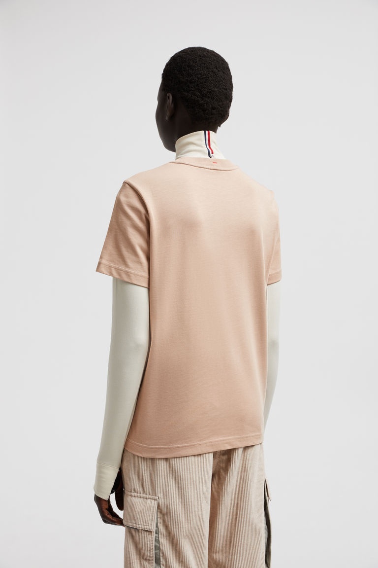 Moncler Mountain-logo T-shirt In Nude