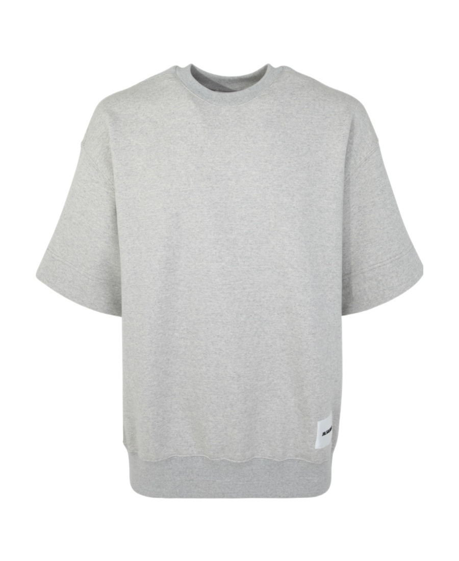 Jil Sander Short-sleeve Cotton Sweatshirt In Gray