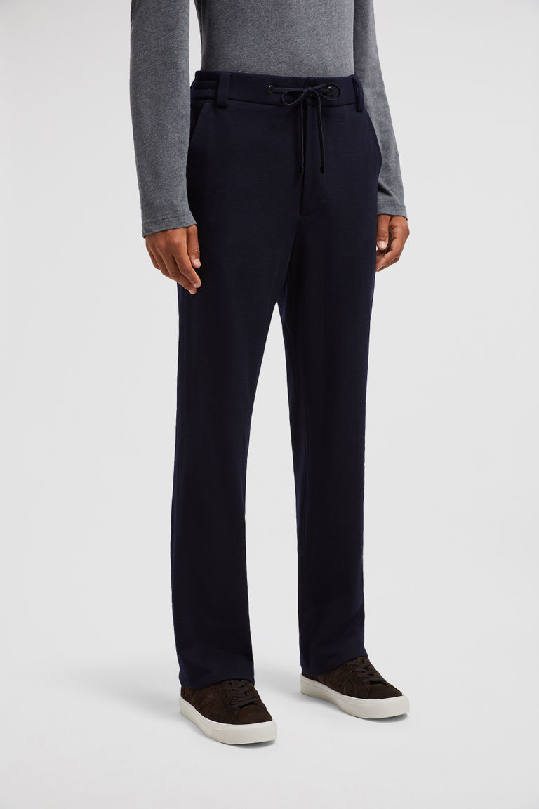 Moncler Cotton Trousers In Blue