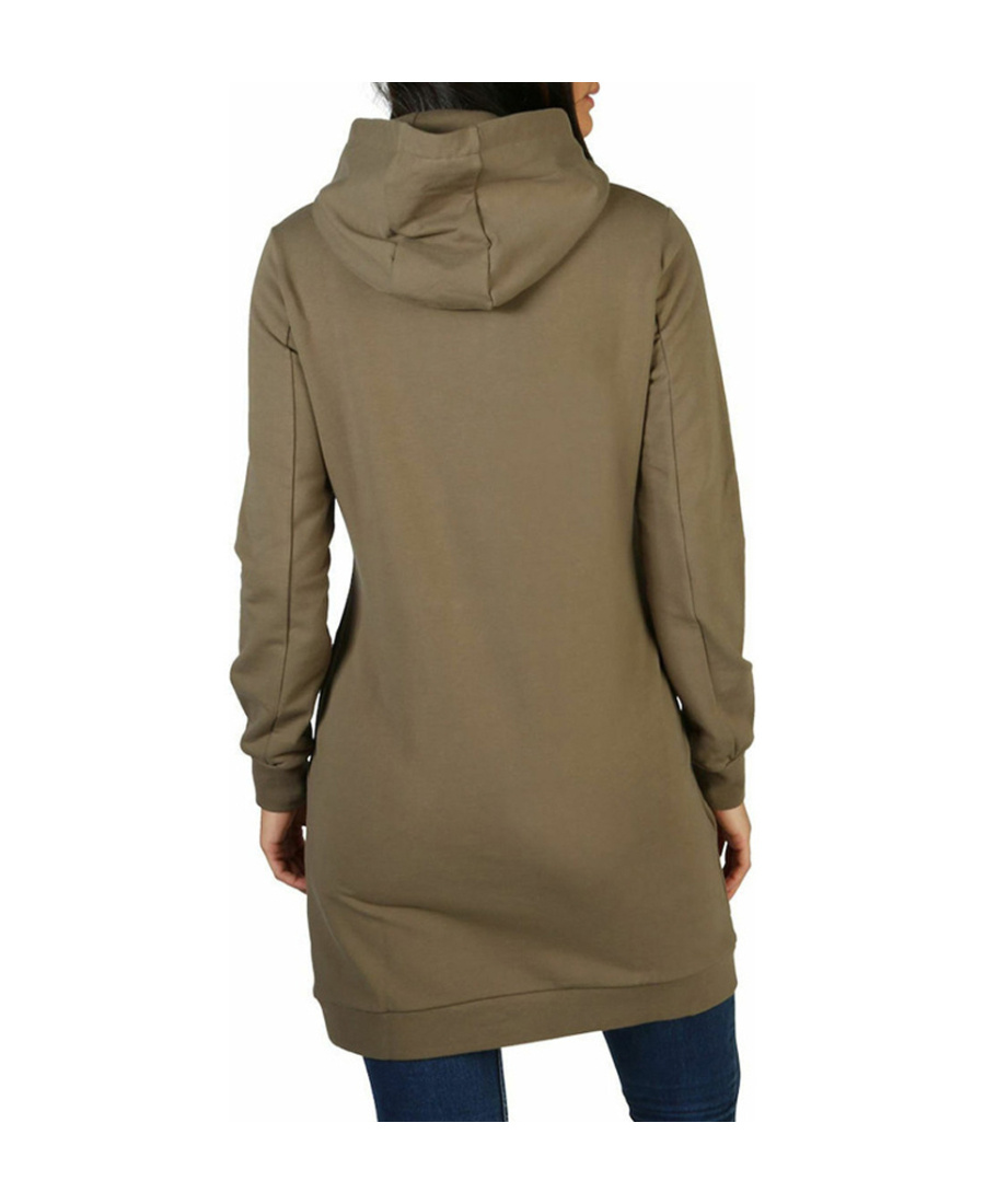 Emporio Armani A Hooded, Long-sleeved Dress In Green