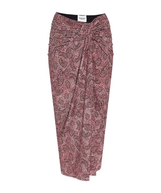Shop Isabel Marant Étoile Jeldia Graphic-print Midi Skirt In Multicolor