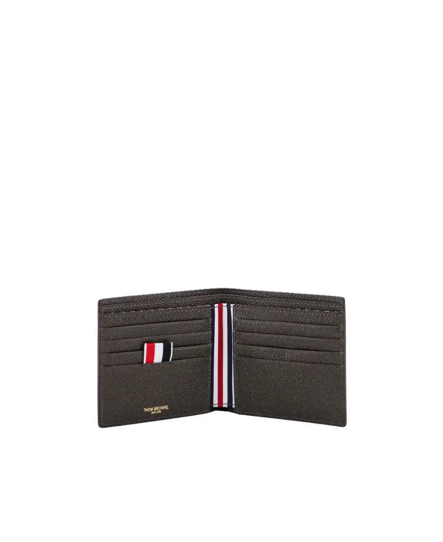 Thom Browne Grained Bi-fold Wallet In Black