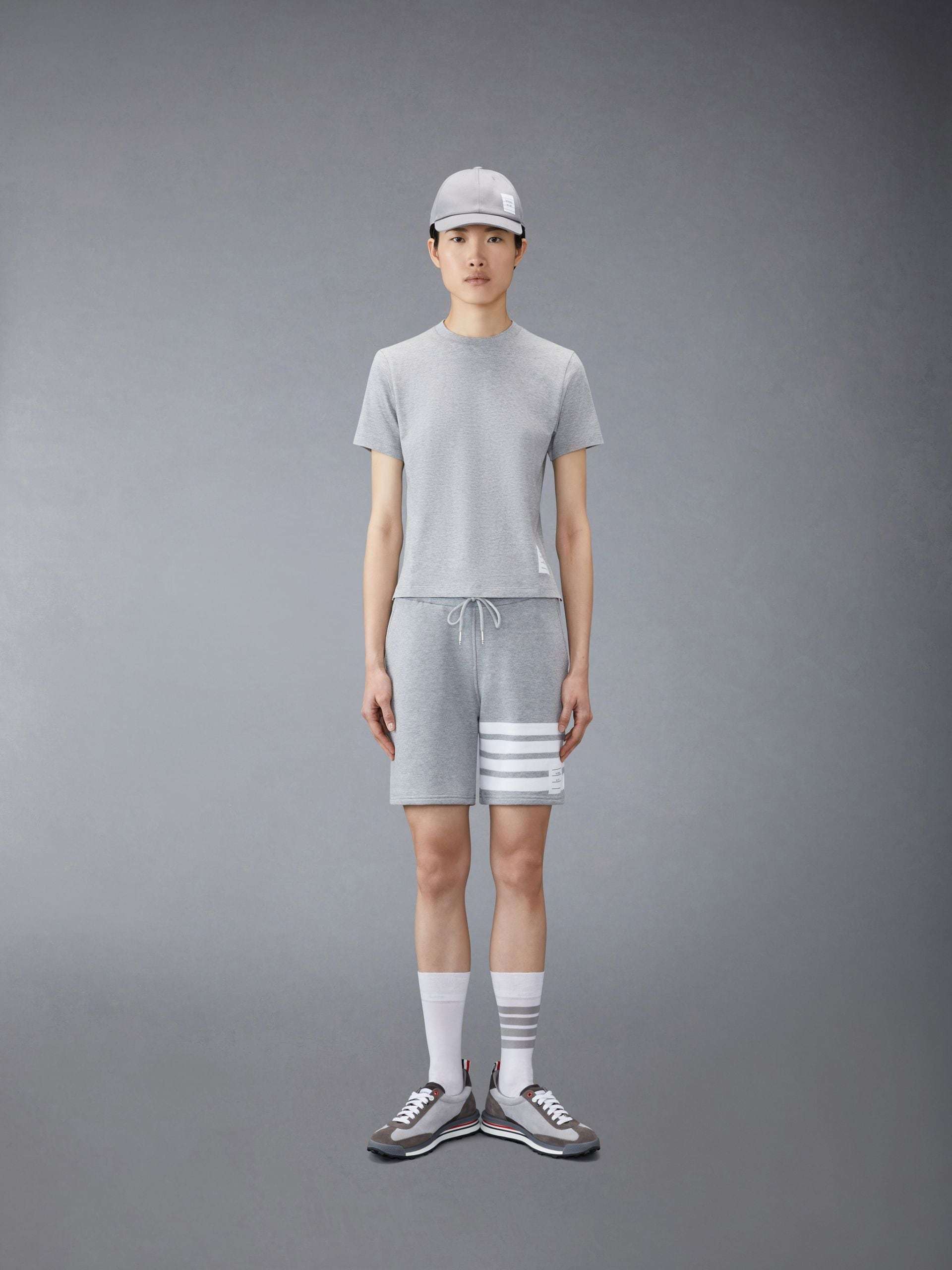 Thom Browne 4-bar Stripe Track Shorts In Gray