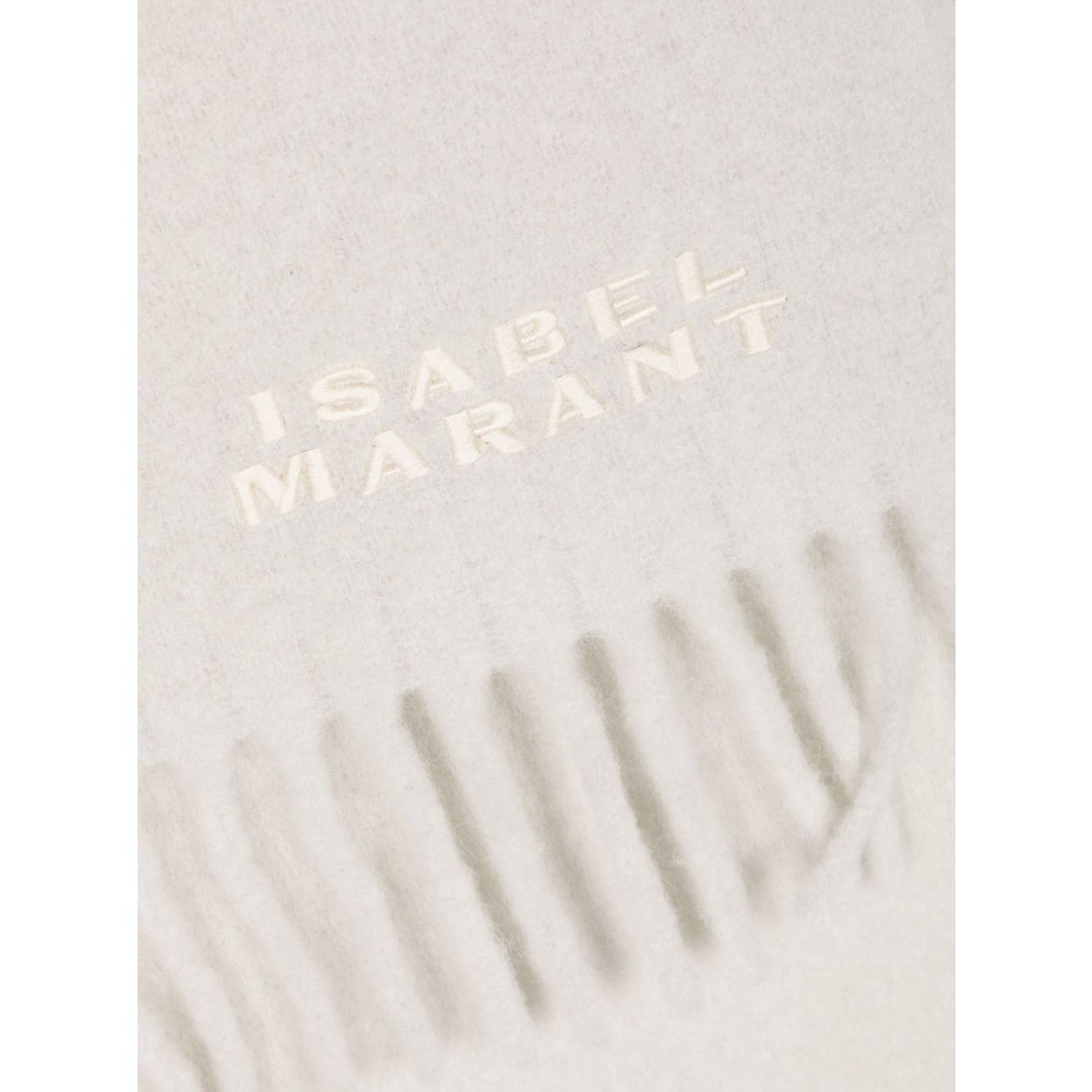 Isabel Marant Firny Logo-embroidered Scarf In White