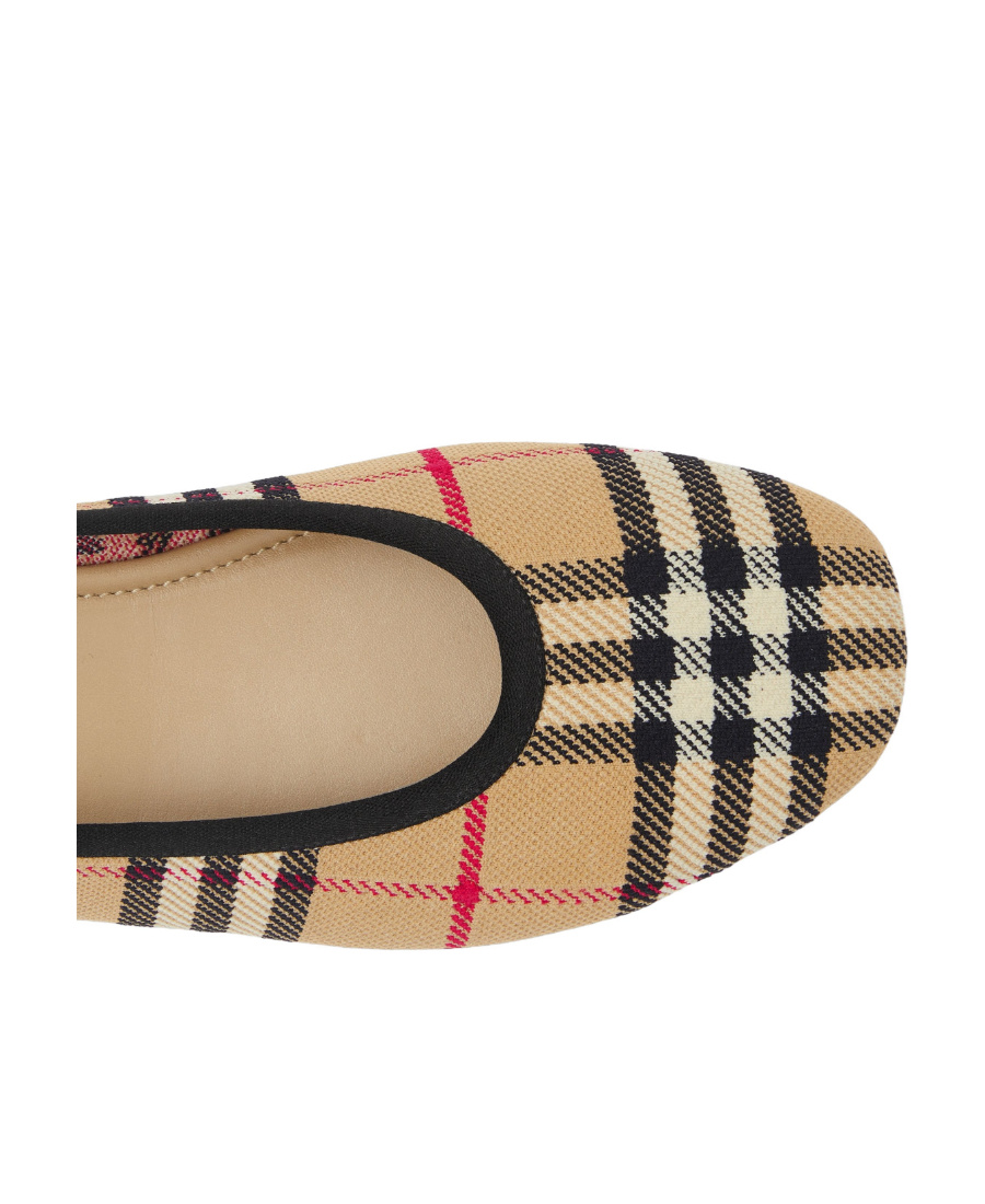 Burberry Beige Vintage Check Ballerina Flats In Nude