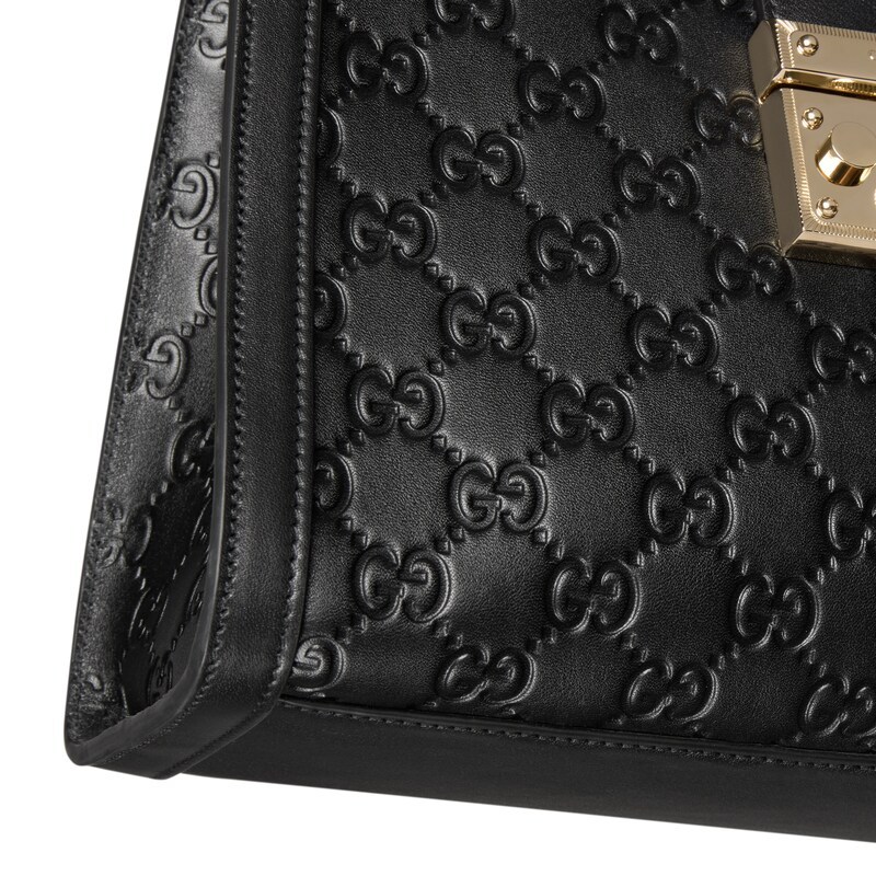 Gucci Padlock Medium Top Handle Bag In Black