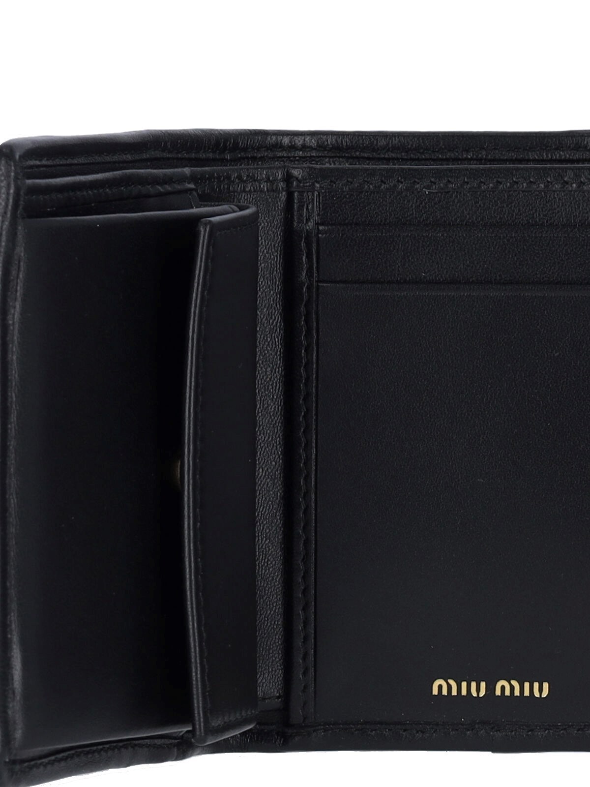 Shop Miu Miu Logo Wallet In Black