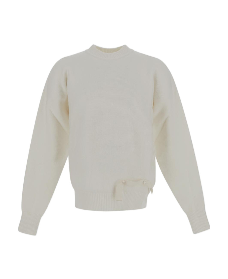Jacquemus Turtle-neck Knitted Sweater In White