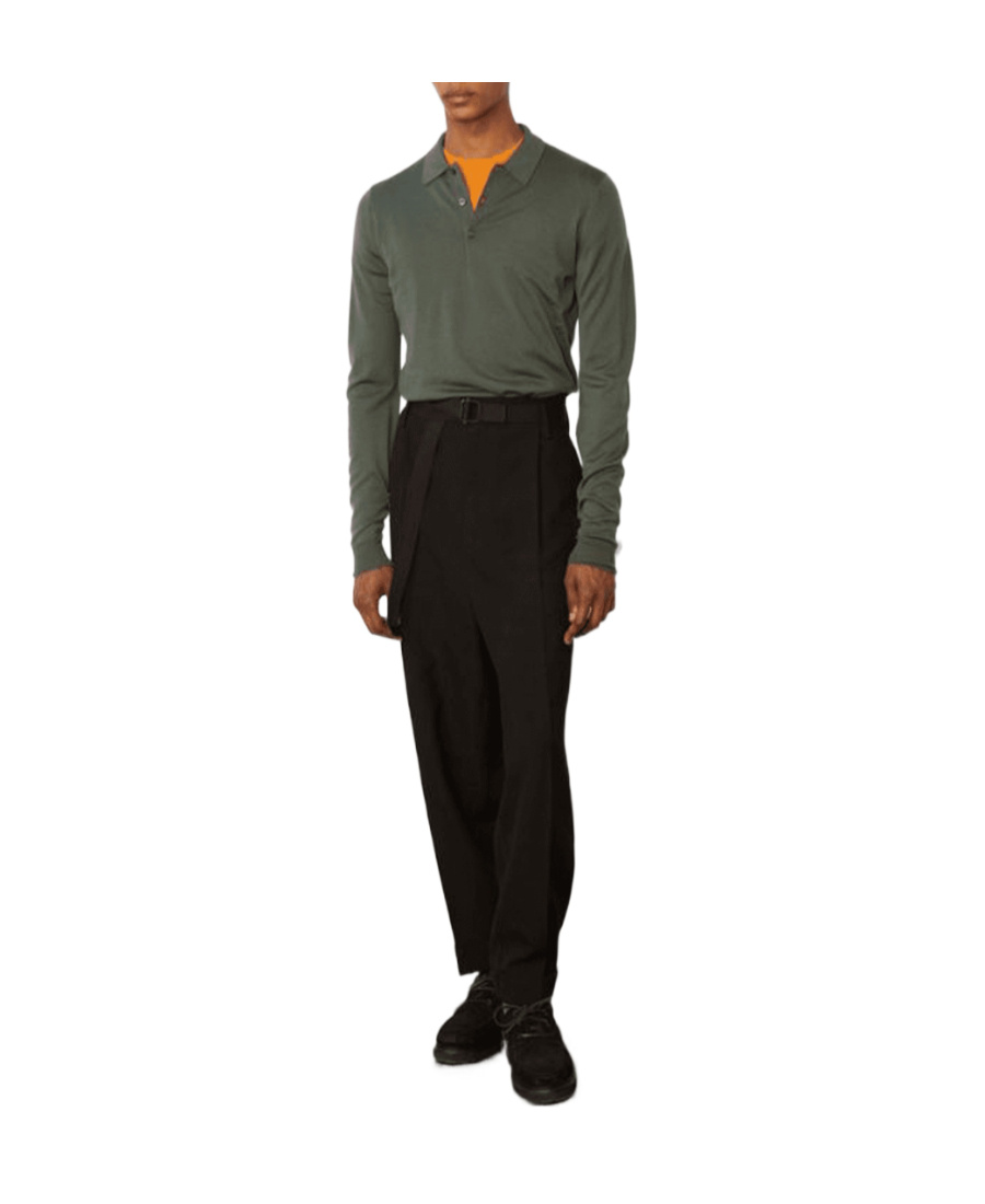 John Smedley Belper Long-sleeve Polo Shirt In Black