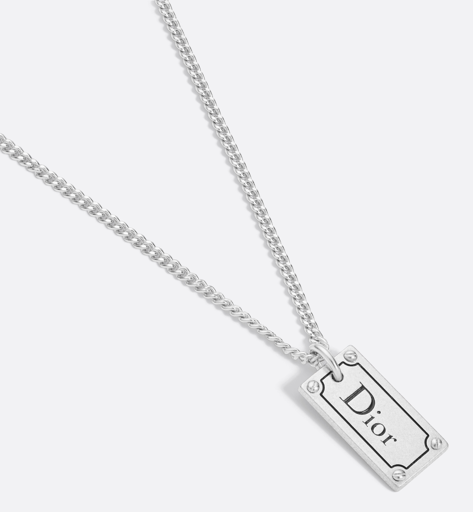 Dior Decorative Pendant Necklace In White