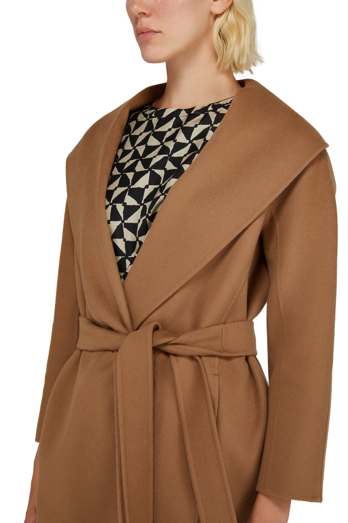 Shop Max Mara Messi Belted Coat In Brown