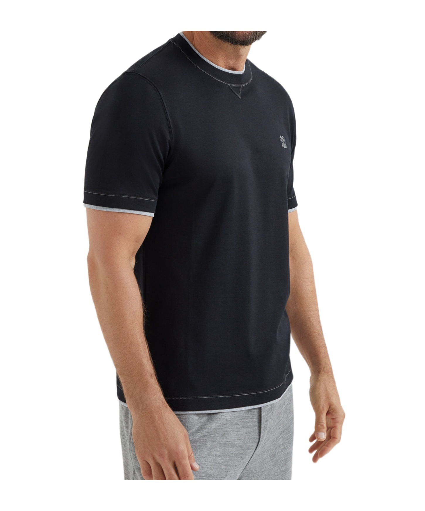 Brunello Cucinelli Slim Fit Crew-neck T-shirt In Lightweight Cotton Jersey In Black
